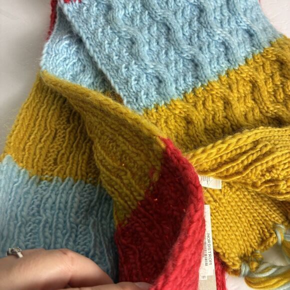 Nordstrom Cable Knit Scarf Fringe Long Warm Soft Colorful NWT BP - Picture 4 of 5